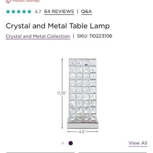 Crystal and Metal Table Lamp
